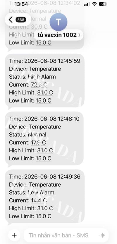 cảnh báo nhiệt độ qua sms